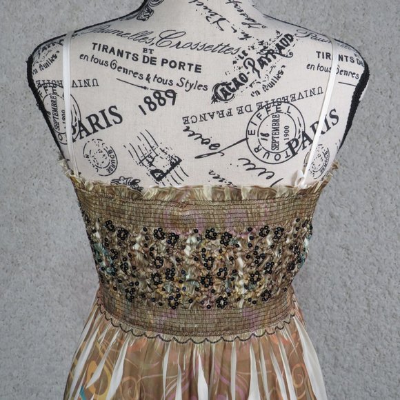 Lapis* Women's Smock Top Spaghetti String Sequence Maxi Dress~ One Size Fits ALL - Picture 5 of 13